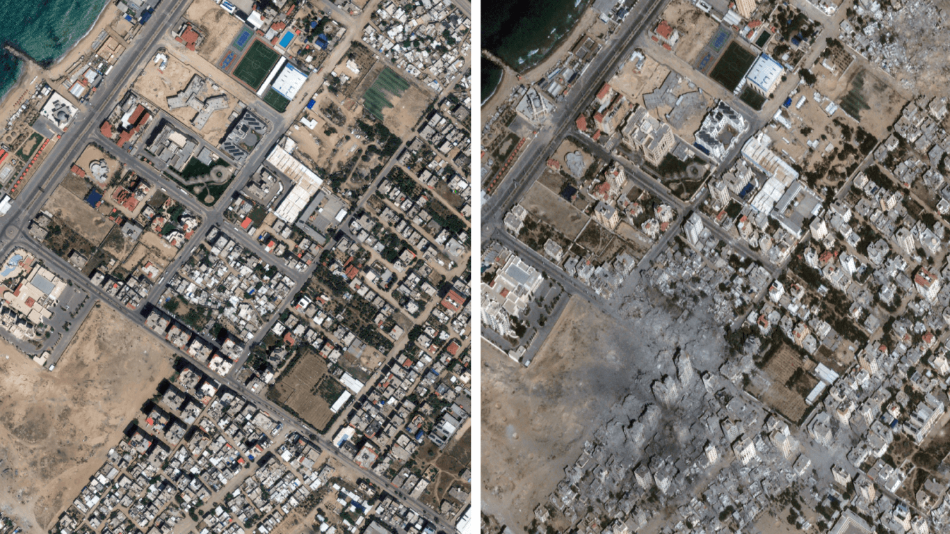 Satellite images show scale of destruction in Israel’s assault on Gaza
