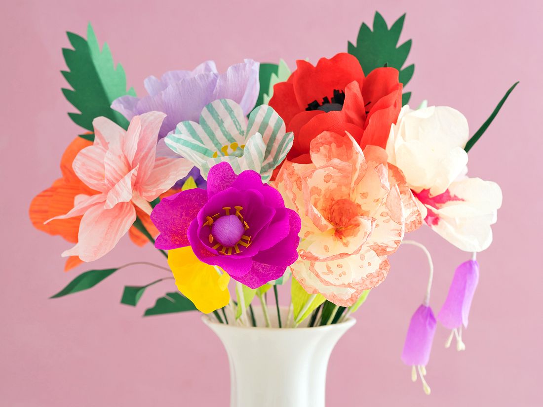 Blumen aus Krepppapier: So basteln Sie Tulpen, Mohn & Co. | Liebenswert