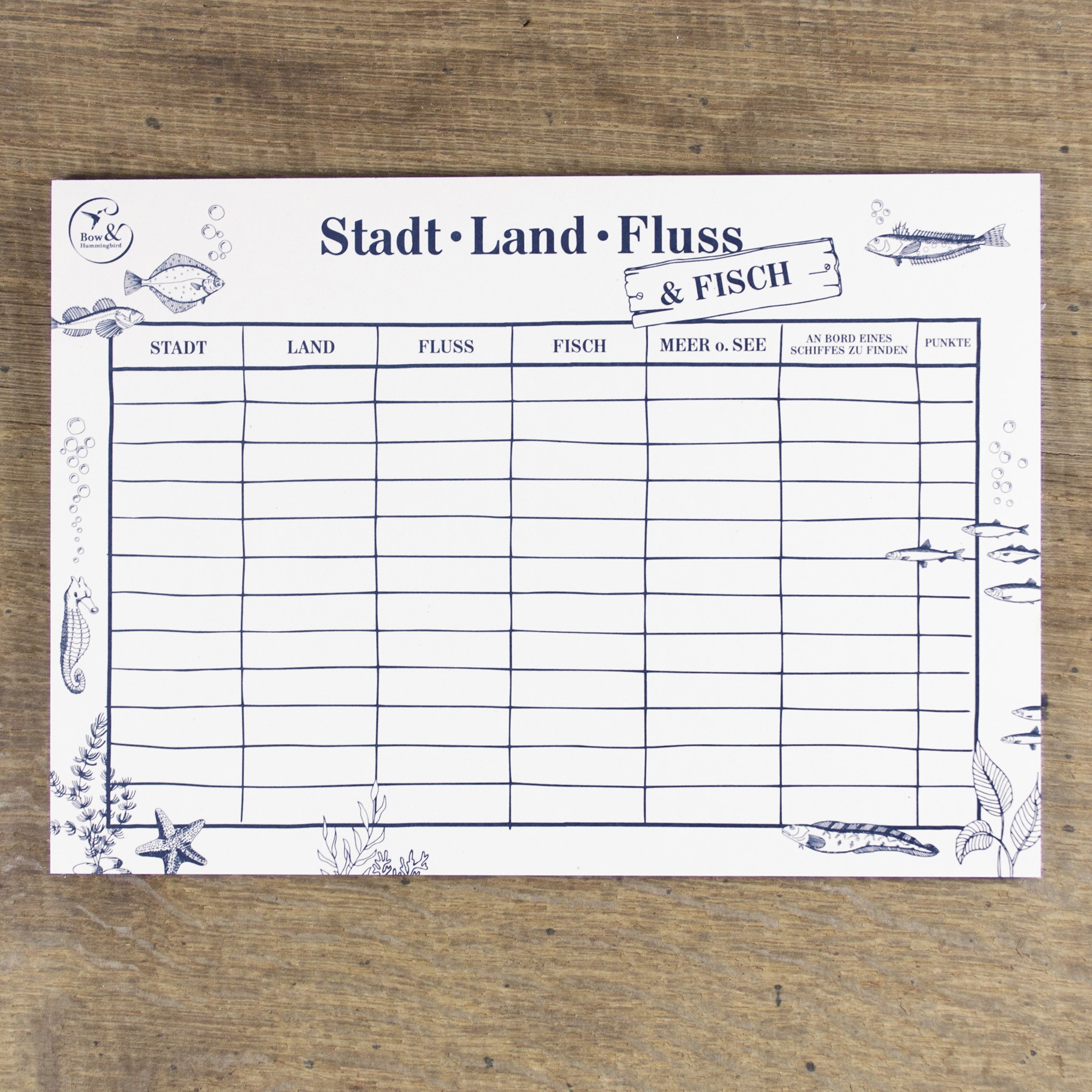 Bow & Hummingbird Block Stadt, Land, Fluss & Fisch | selekkt.com