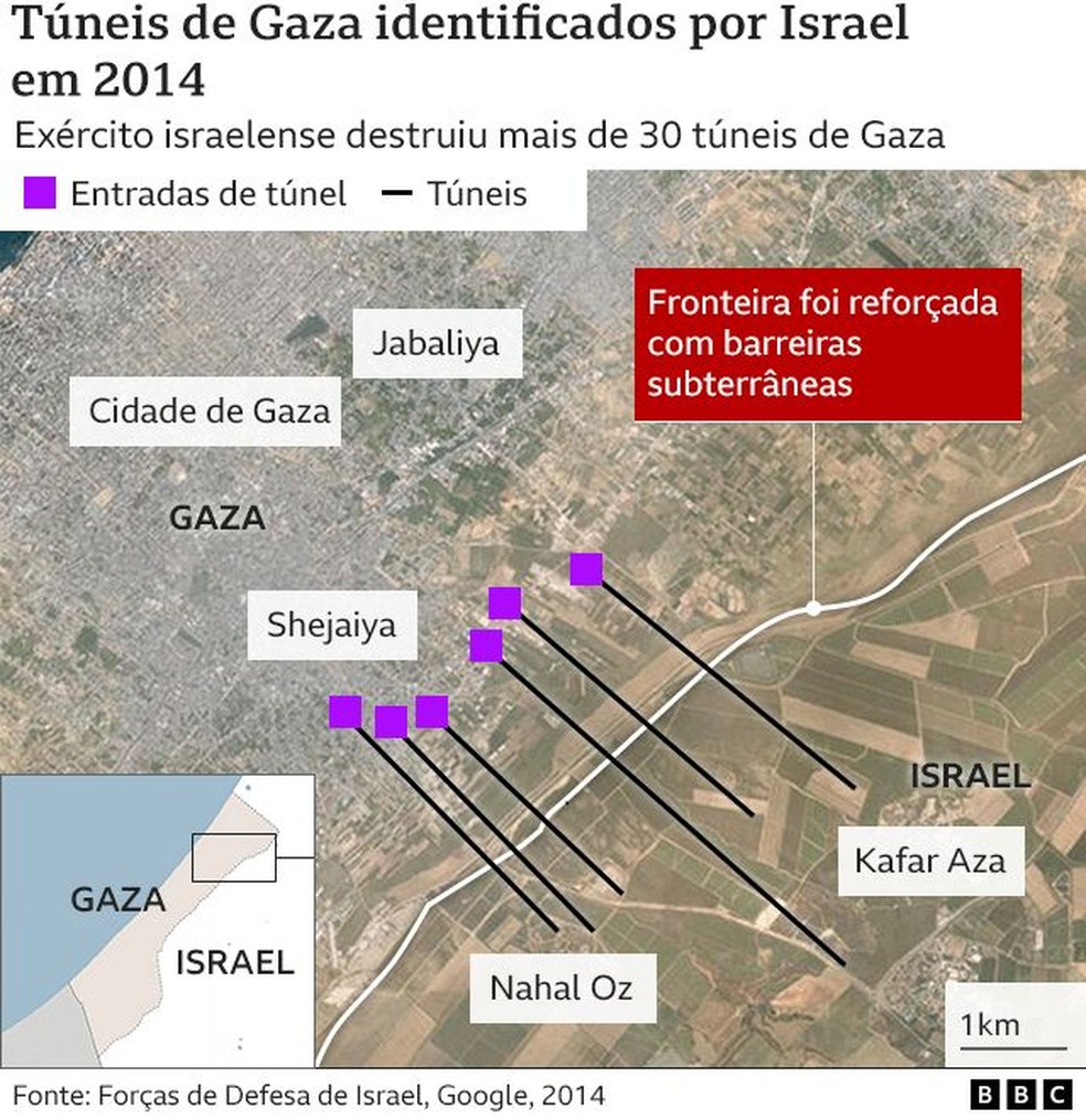 O labirinto de túneis em Gaza que Hamas diz ser maior que metrô de