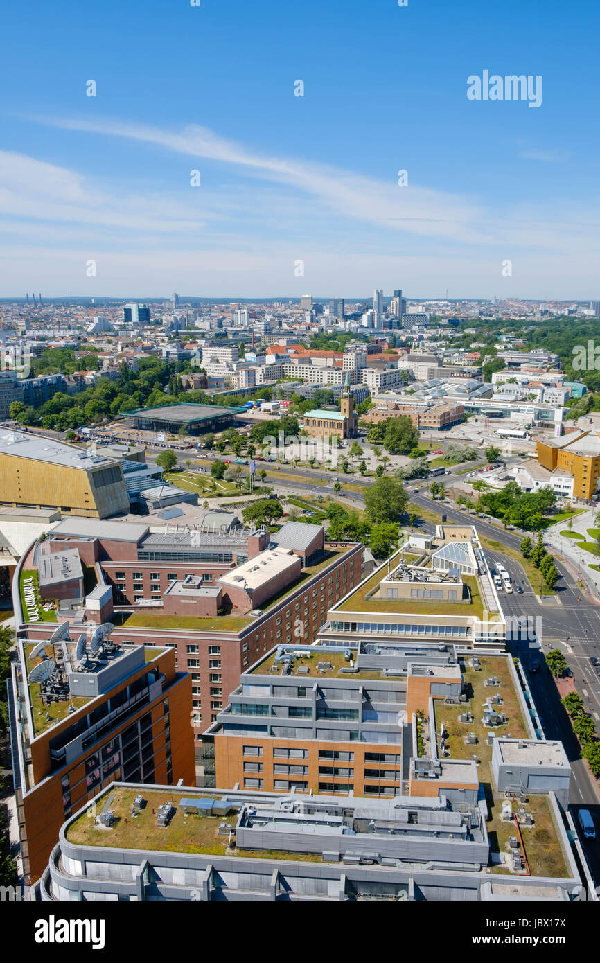 Skyline von Berlin Mitte - Luftbild über Berlin vom Potsdamer Platz
