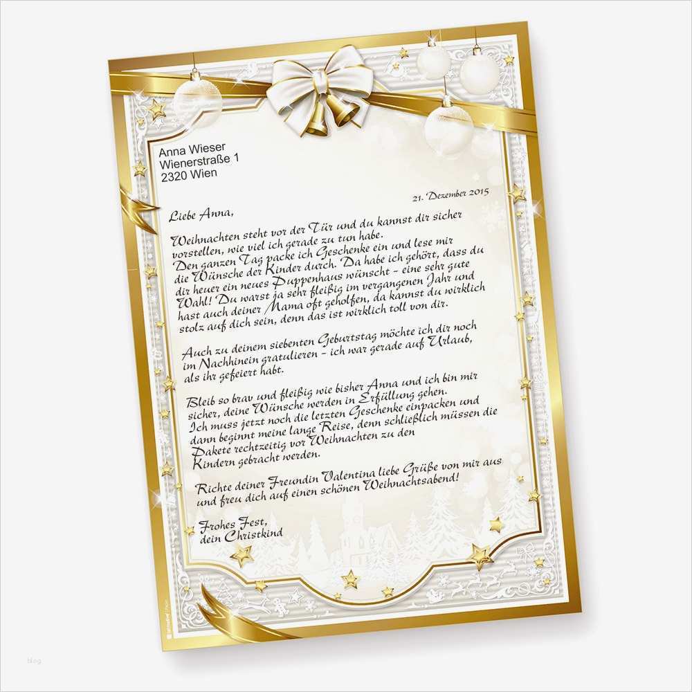 Brief Vom Weihnachtsmann Vorlage Erstaunlich Brief Vom Christkind