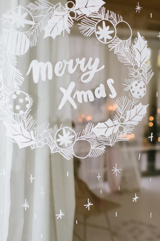 DIY: Weihnachtliches Fensterbild mit Kreidestiften - Fräulein K. Sagt Ja