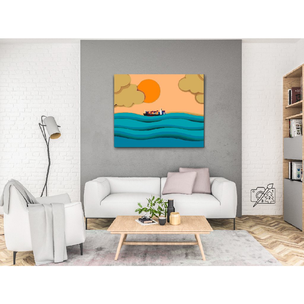 Malen nach Zahlen - Schiff in den Wellen - BildvomFoto.de