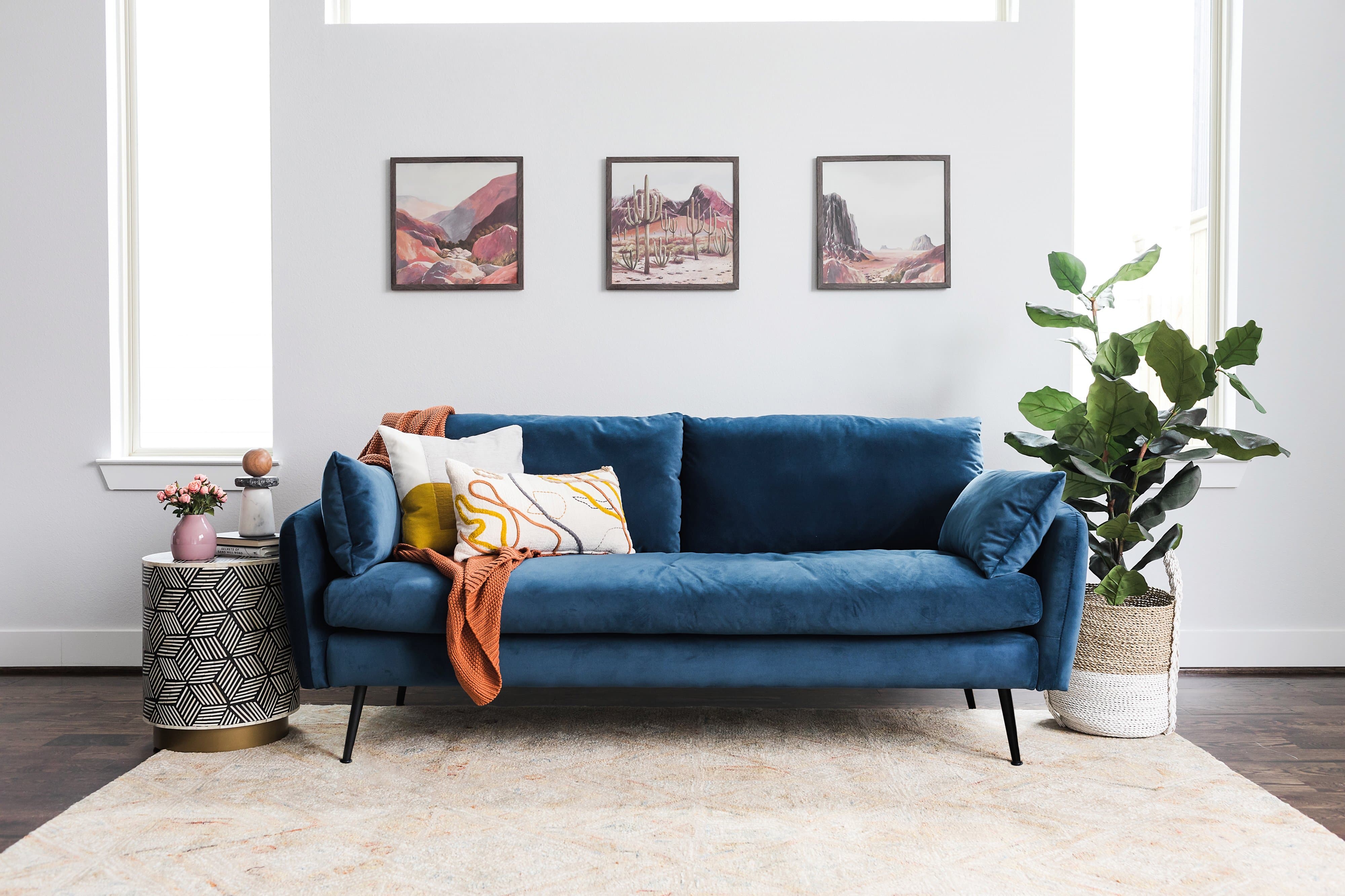 Park Sofa (Blue Velvet) – Edloe Finch Furniture Co.