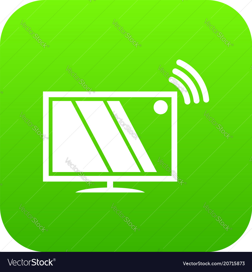 Tv icon green Royalty Free Vector Image - VectorStock