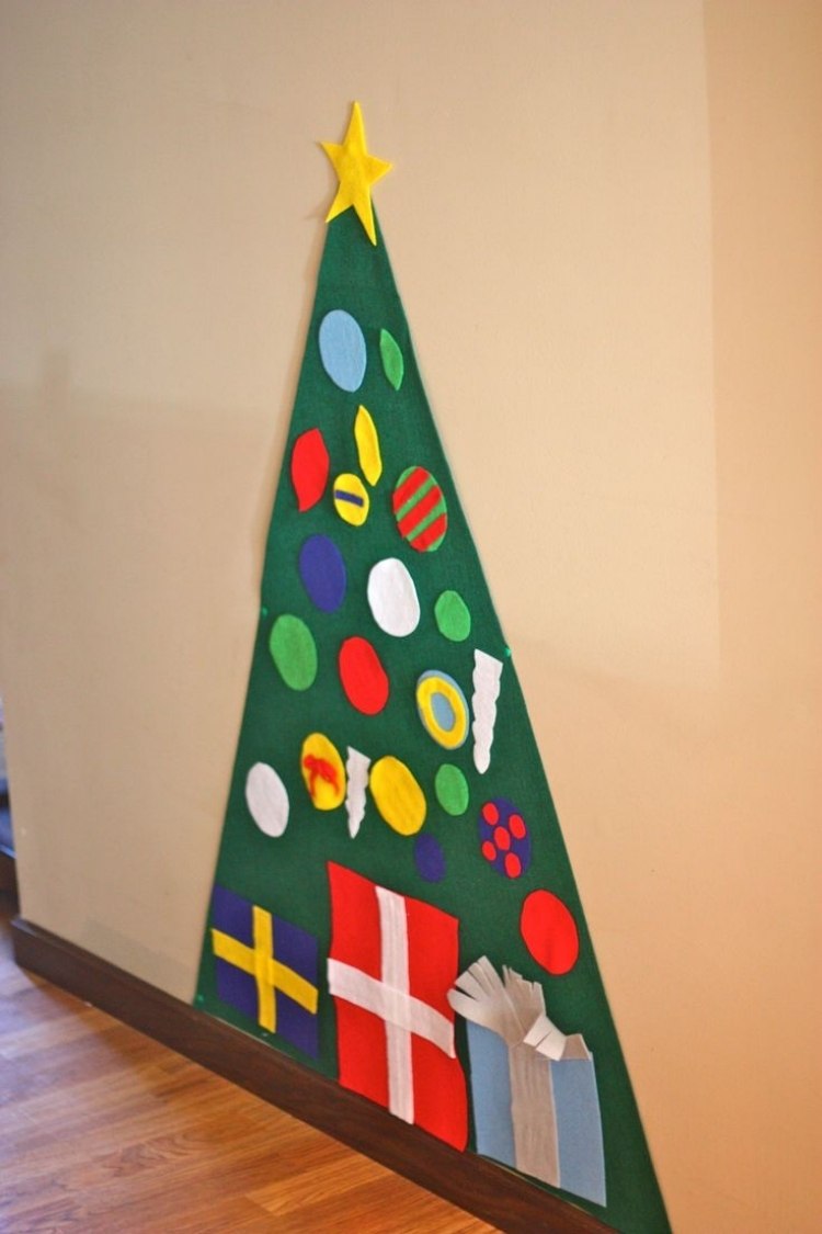 Weihnachtsbaum basteln für Kinder - 13 DIY Alternativen