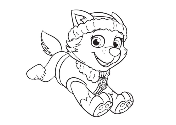 Everest Coloring Page PAW Patrol | Colorear patrulla canina, Paw patrol