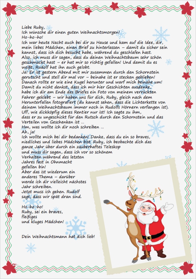 Brief Vom Weihnachtsmann Vorlage Angenehm Coole Idee Lasst Euch Einen