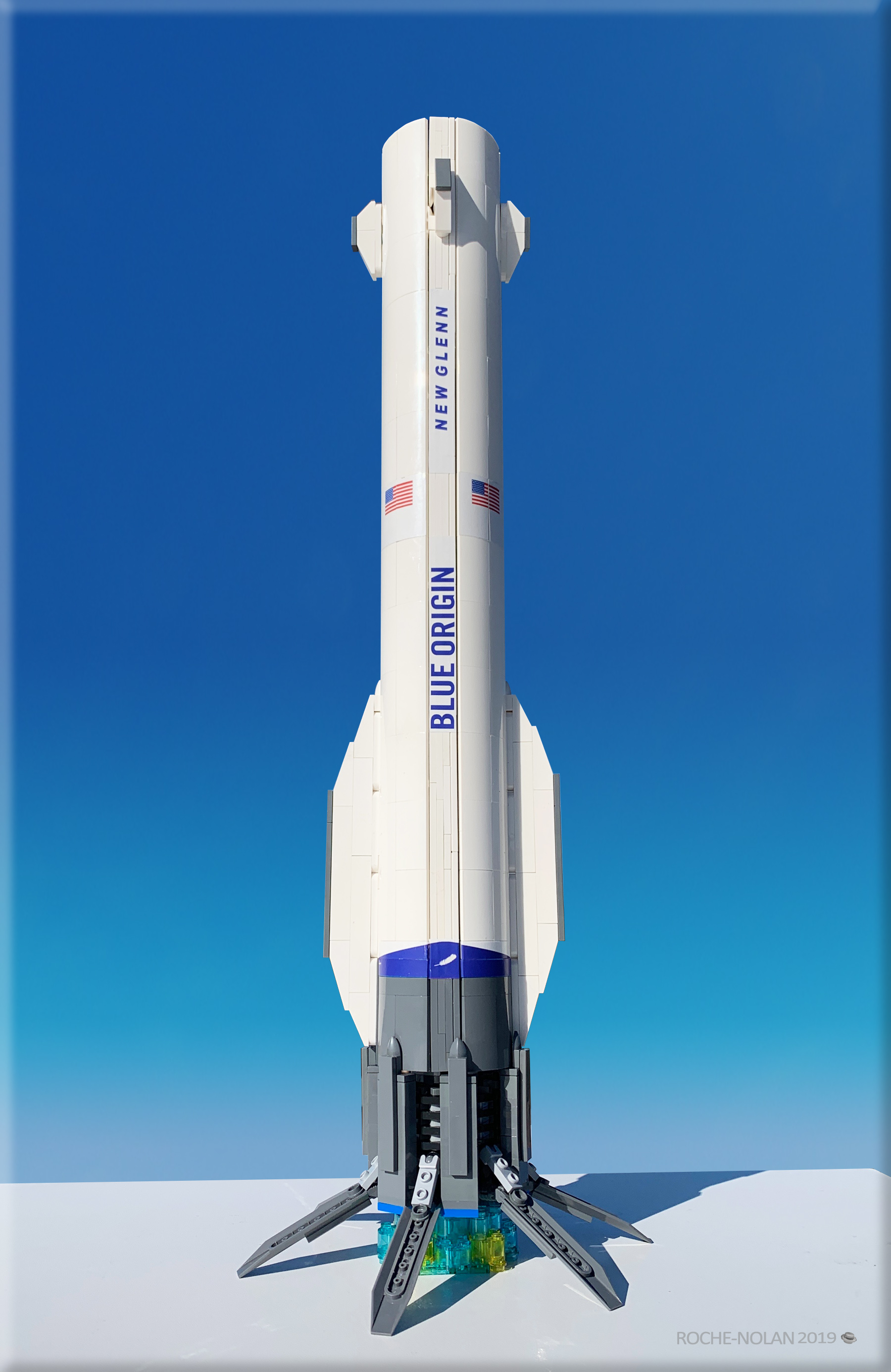 Blue Origin Lego New Glenn Rocket, Launch Tower & Blue Moon Lander - 1/