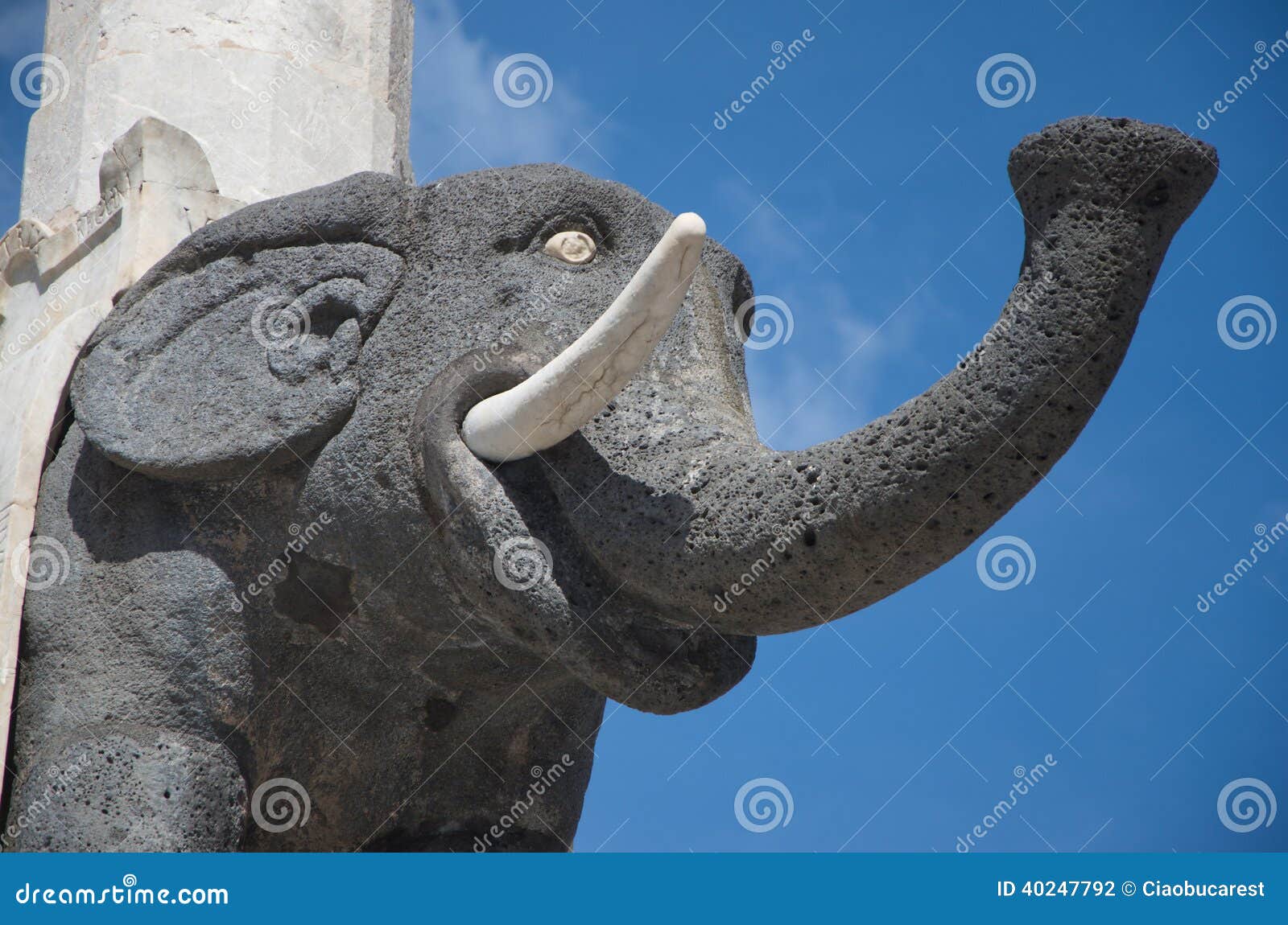 Lava Stone Elephant Statue, Catania, Sicily Stock Photo - Image of