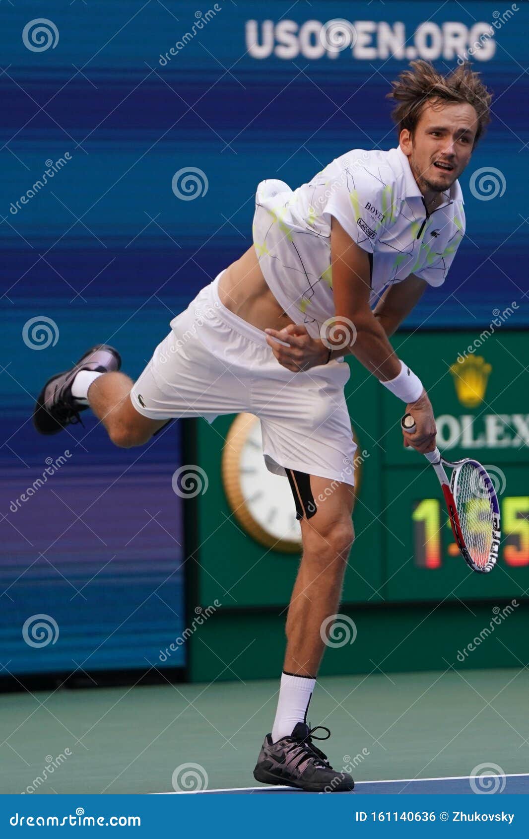 Professional Tennis Player Daniil Medvedev of Russia in Action during