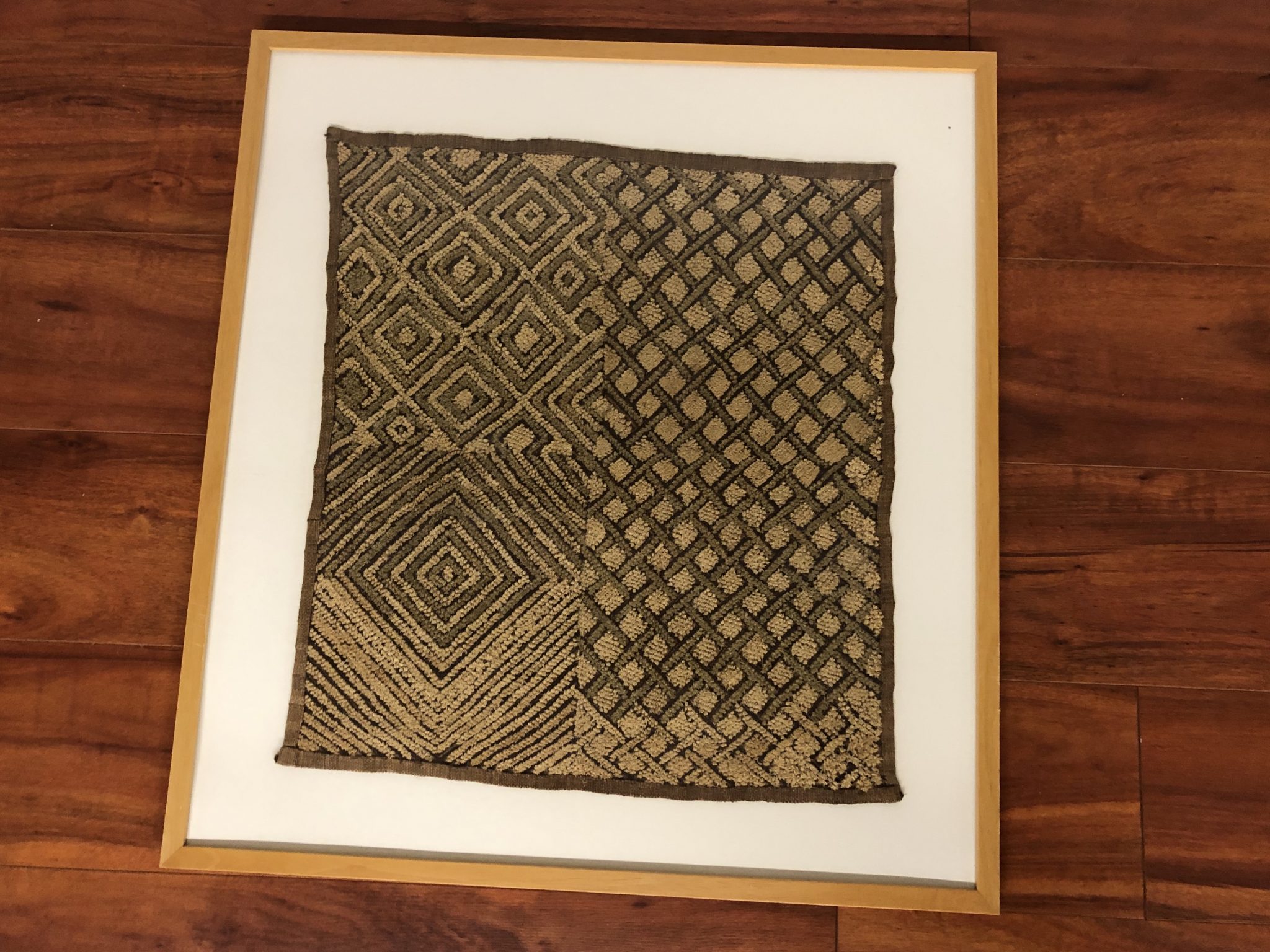SOLD - Original Framed Kuba Cloth (A) - Modern to Vintage