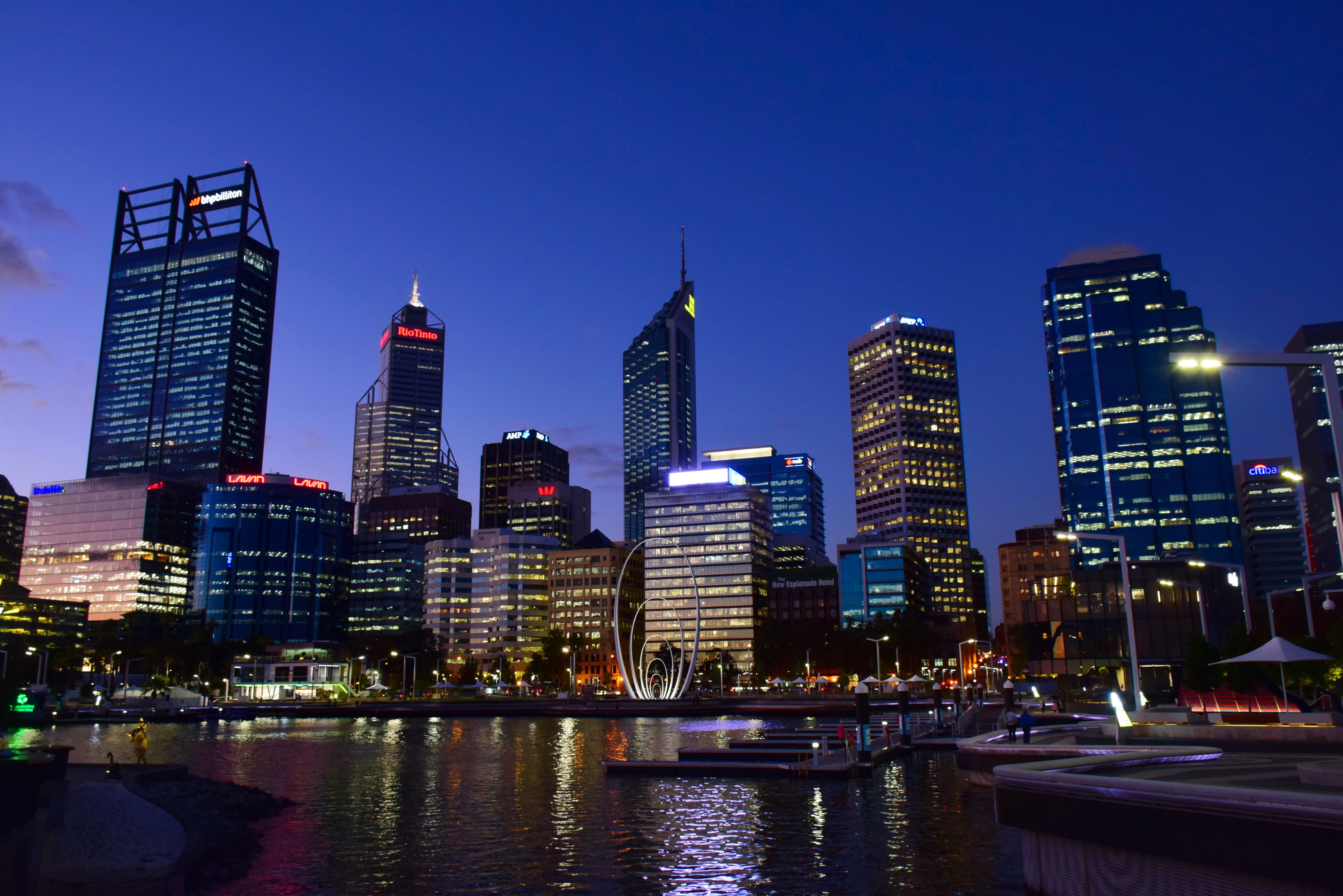 Skyline of Perth at Night in Australia image - Free stock photo