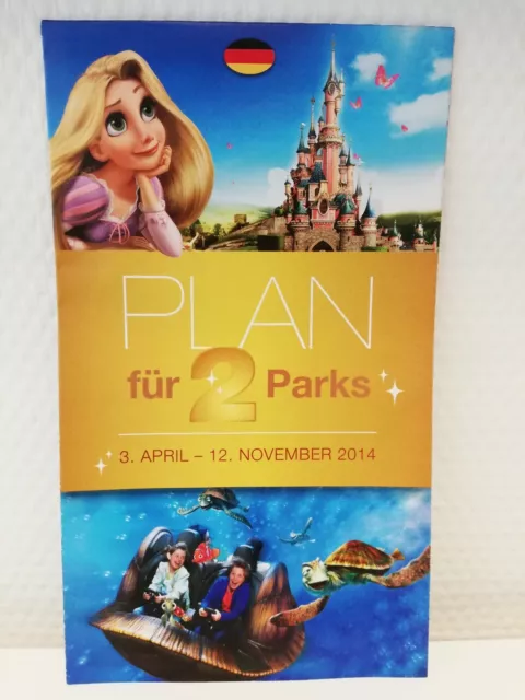 DISNEYLAND PARIS WALT Disney Studios Parkplan Park Map 2014 Deutsch NEU