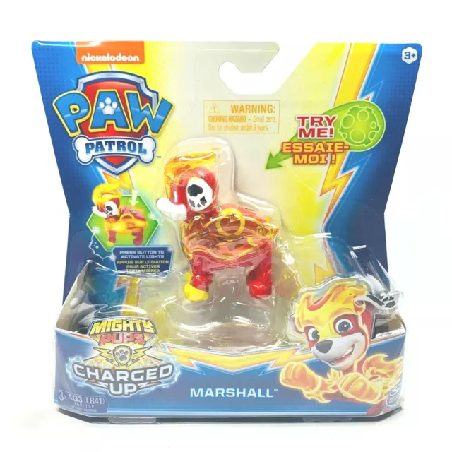 NICKELODEON PAW PATROL Mighty Pups Charged Up Marshall Light up Spin