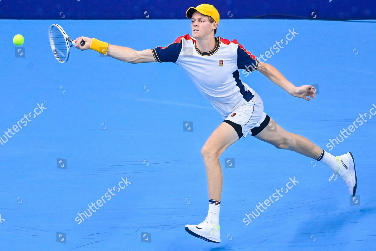 Italian Jannik Sinner Pictured Action During Editorial Stock Photo