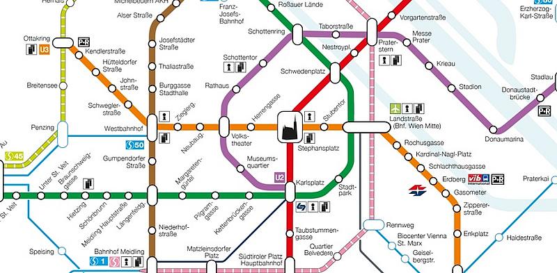 U Bahn Wien: U Bahn Plan für alle Linien