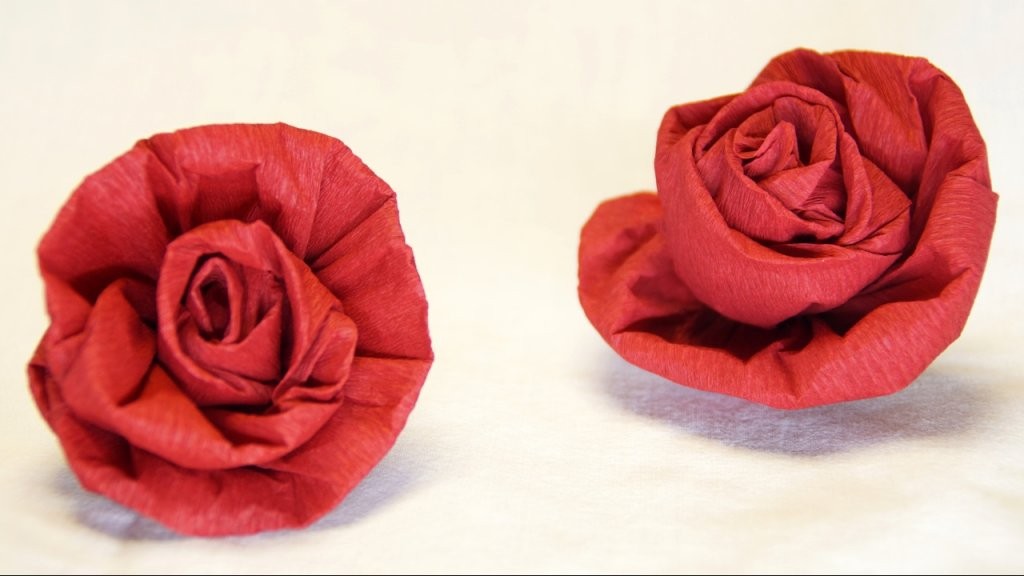 Blumen Basteln Rose Aus Krepppapier Feinkrepp Basteln How To von Rose