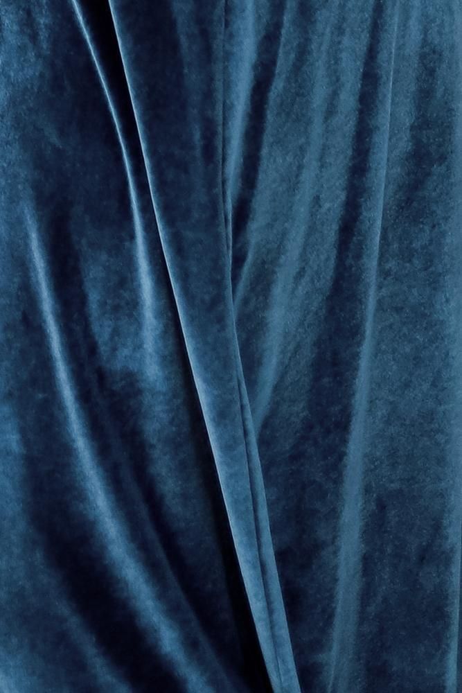 Fabric Swatch - Meghan Velvet | Deep Blue - Deep Blue | Teal fabric
