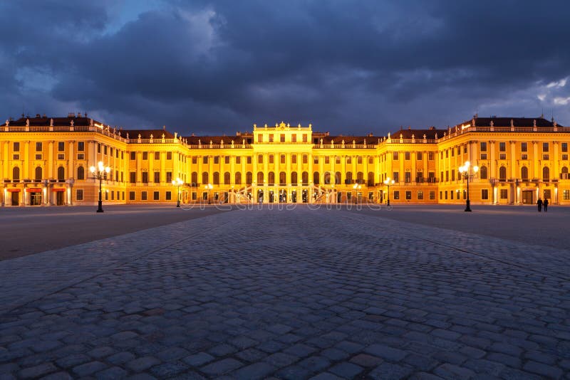Vienna by Night, Schonbrunn Palace Editorial Image - Image of