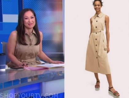 Good Morning America: April 2020 Eva Pilgrim's Beige Sleeveless Trench