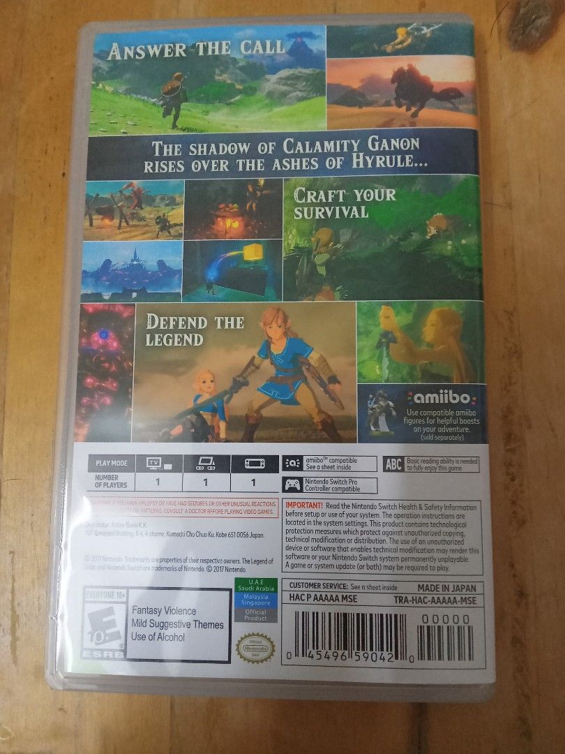 Nintendo Switch Zelda BOTW, Video Gaming, Video Games, Nintendo on