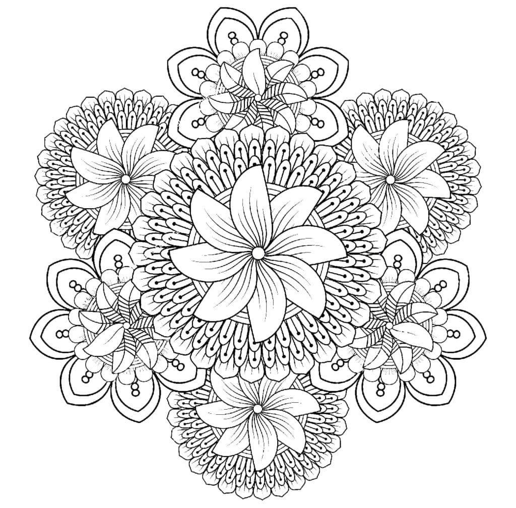 Coloriage Mandala Floral à imprimer