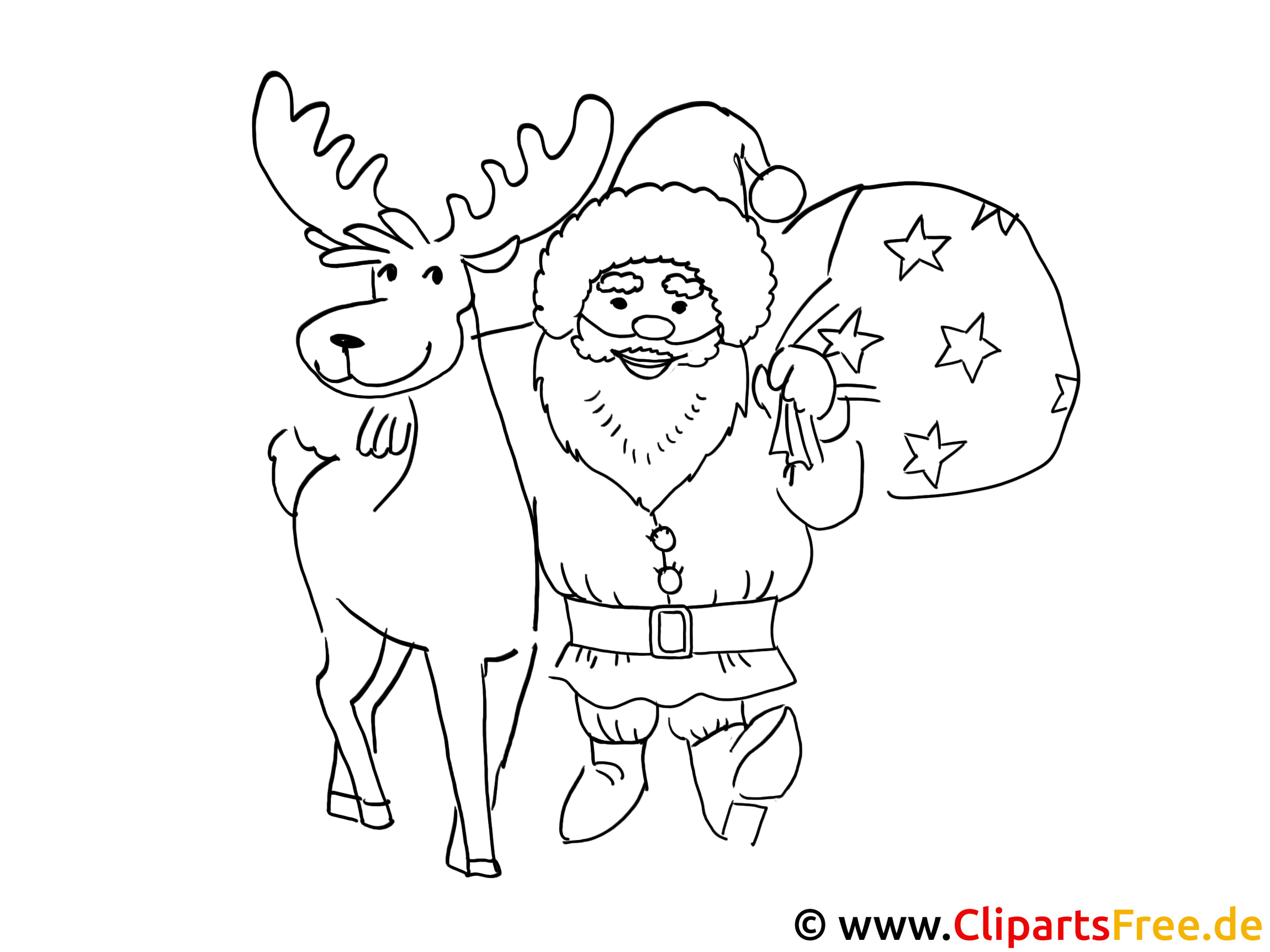 Julemaleri med Rudolf og julemanden