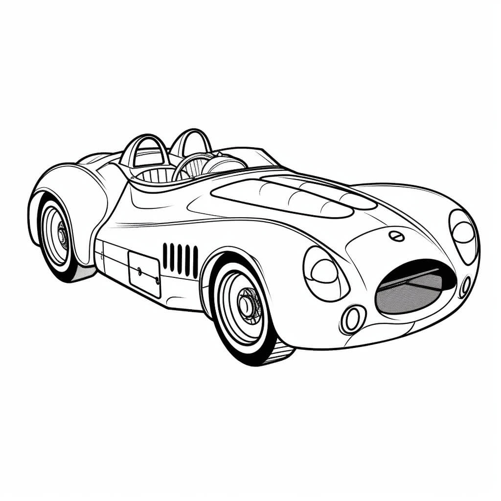  Rennwagen Ausmalbilder (100% Kostenlos zum Ausdrucken) - Kokoprint.com Illustration 