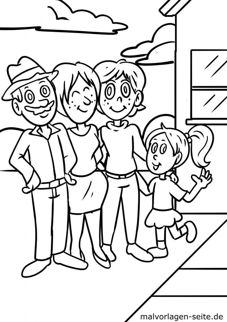 Malvorlagen Familie & Familienleben mit Eltern und Kindern Illustration 