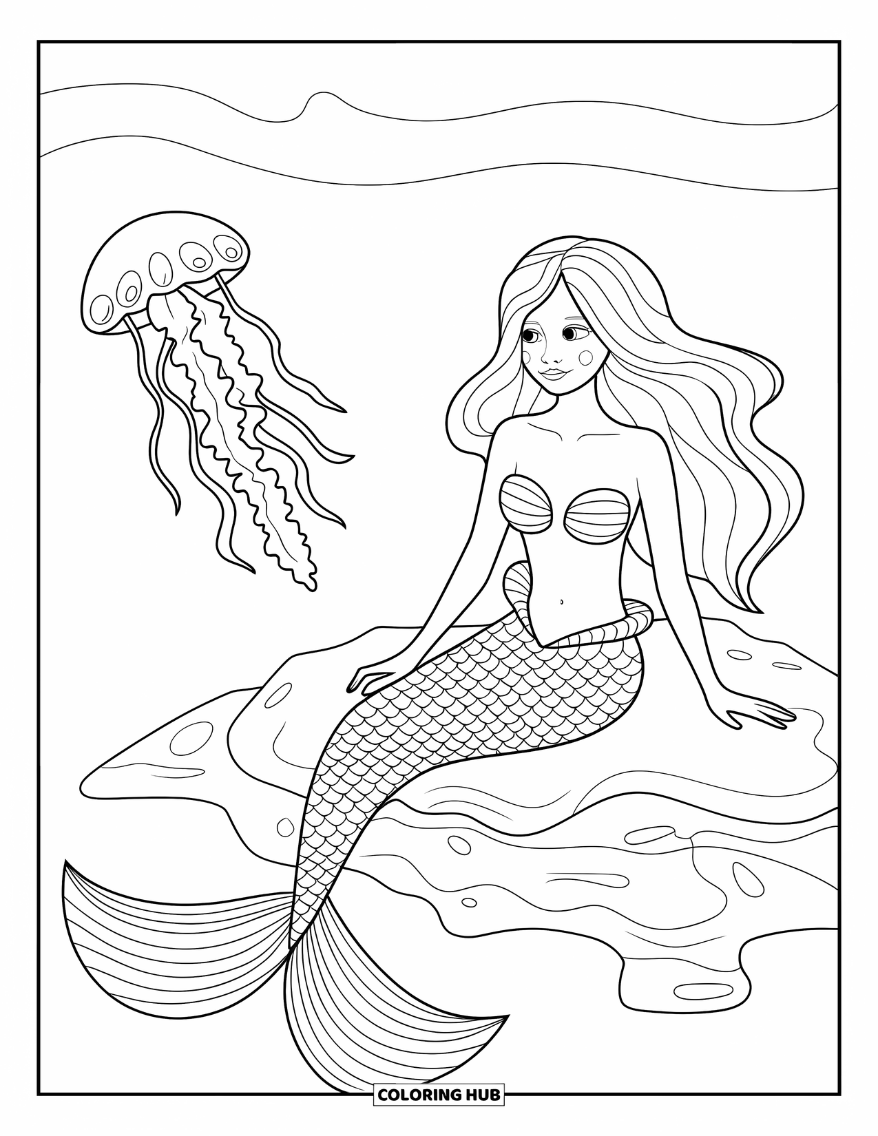  165+ Meerjungfrau Ausmalbilder für Kinder & Erwachsene (Kostenlose PDFs Illustration 