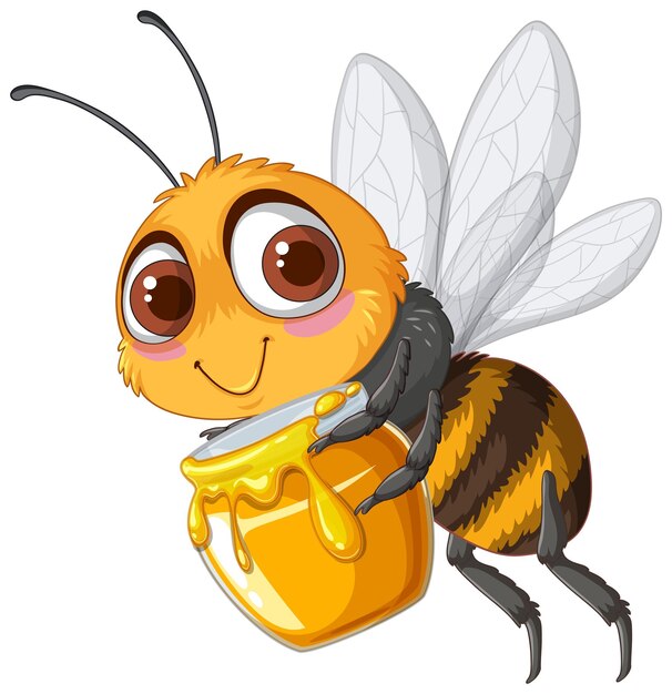  Schöne Biene mit Honigkrug 