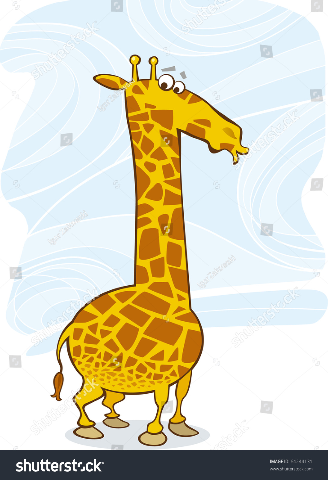  Cartoon Illustration Funny Giraffe Stock Illustration 64244131 Motiv 
