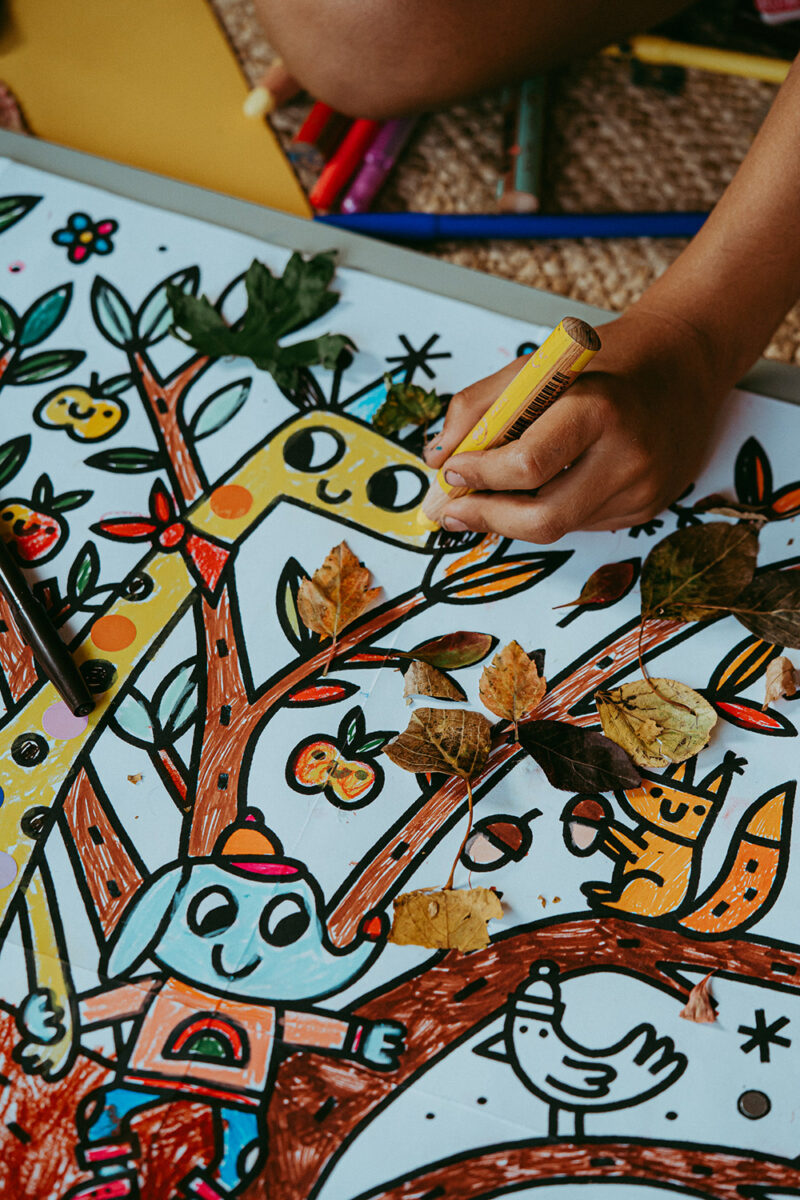  Ausmalposter "Vier Jahreszeiten" Illustration 