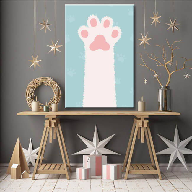  Malen nach Zahlen Süße Katzenpfoten Illustration 