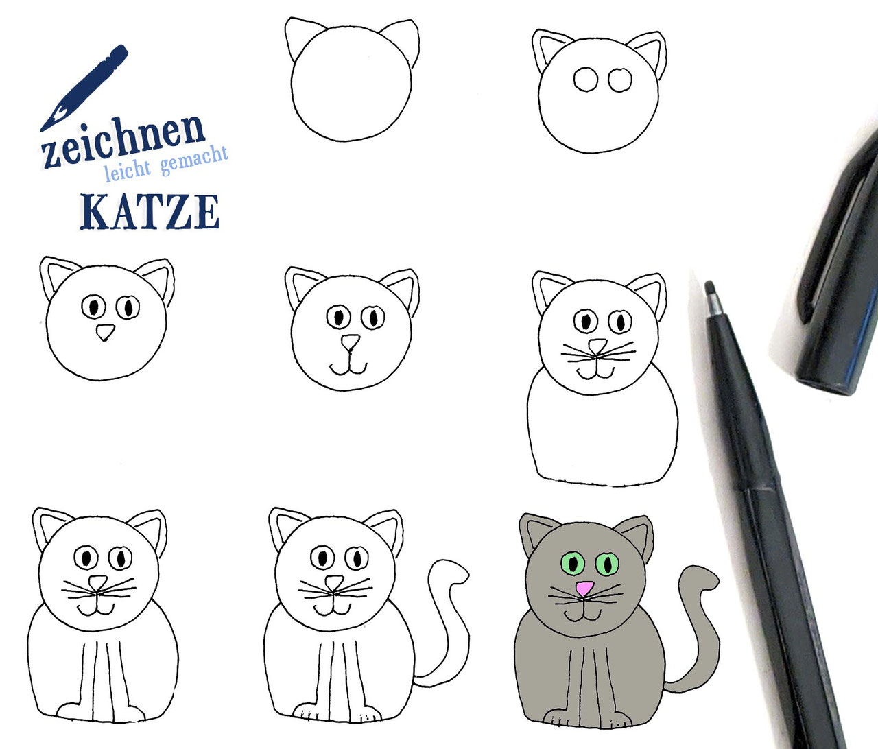  Katze selber zeichnen - Ulli Verlag Illustration 