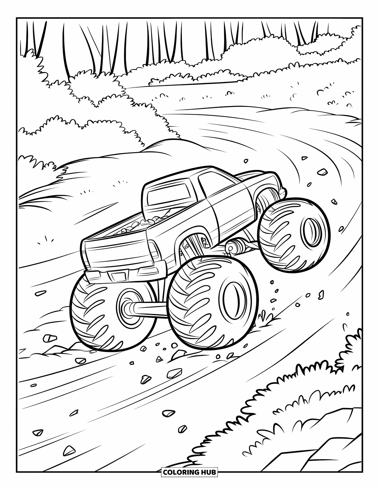  140+ Monster Truck Ausmalbilder für Kinder & Erwachsene (Kostenlose 