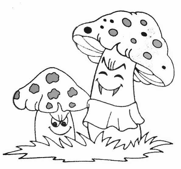  Mushroom coloring for kids - Mushroom Coloring Pages Motiv 