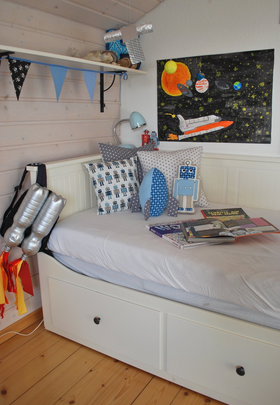  Kinderzimmer Weltall Gestalten Sonnensystem Universum Planeten Tapete Motiv 