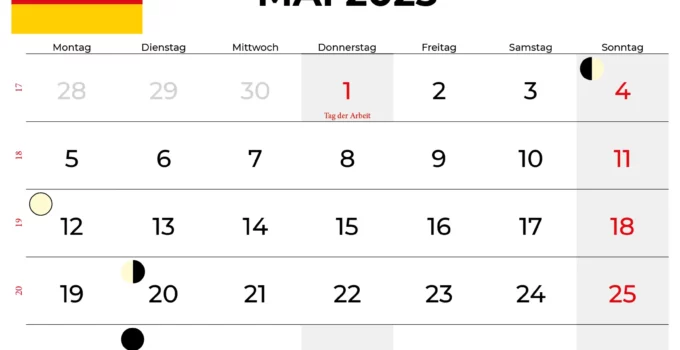  Mai Kalender 2025 Mit Feiertagen Calendarena Illustration 