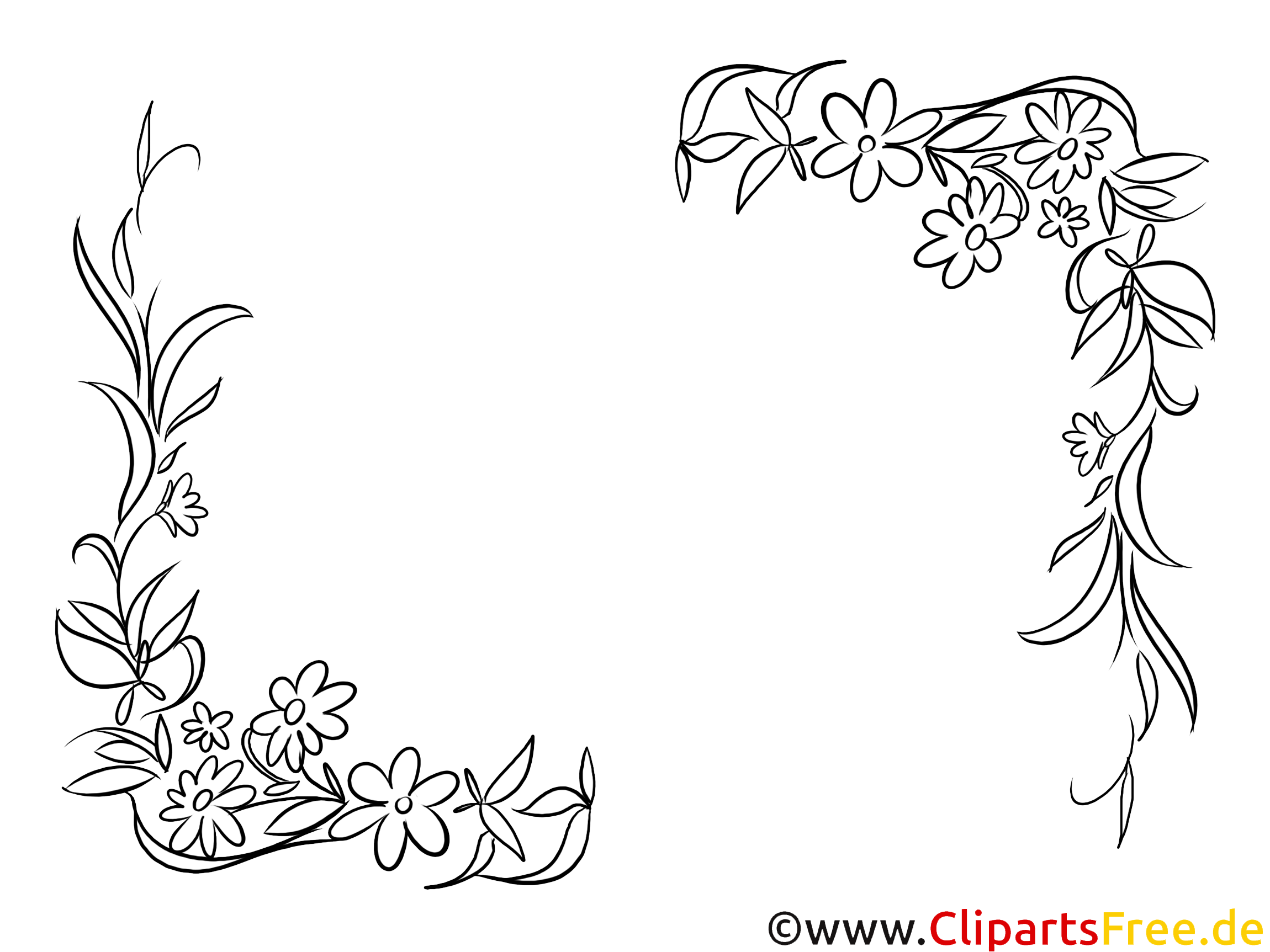  Foto zu Ausmalbild: Blumenrahmen – VNUMS 
