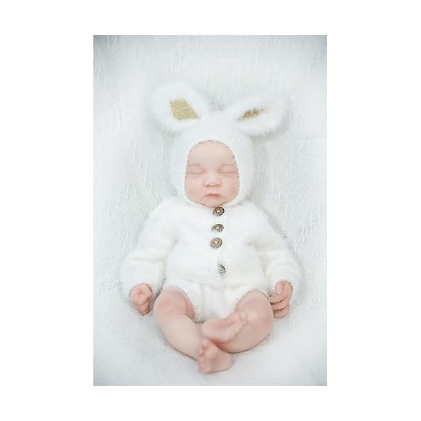  Farious 38cm realistische Vollsilikon-Babypuppe, lebensechte wieder... Illustration 