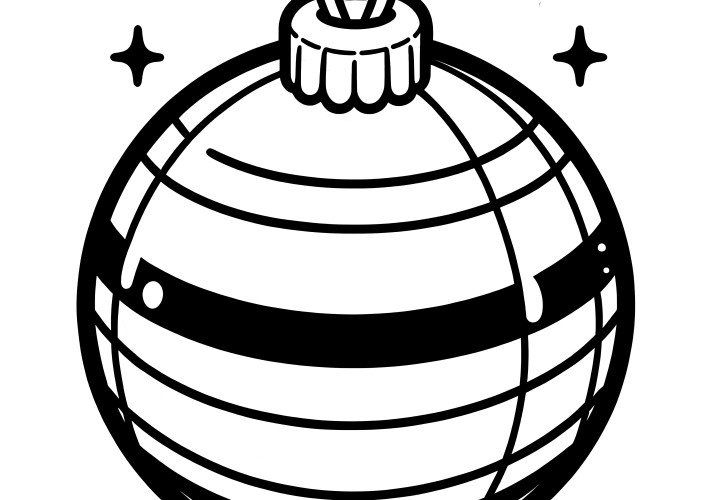  Christmas bauble coloring page free 