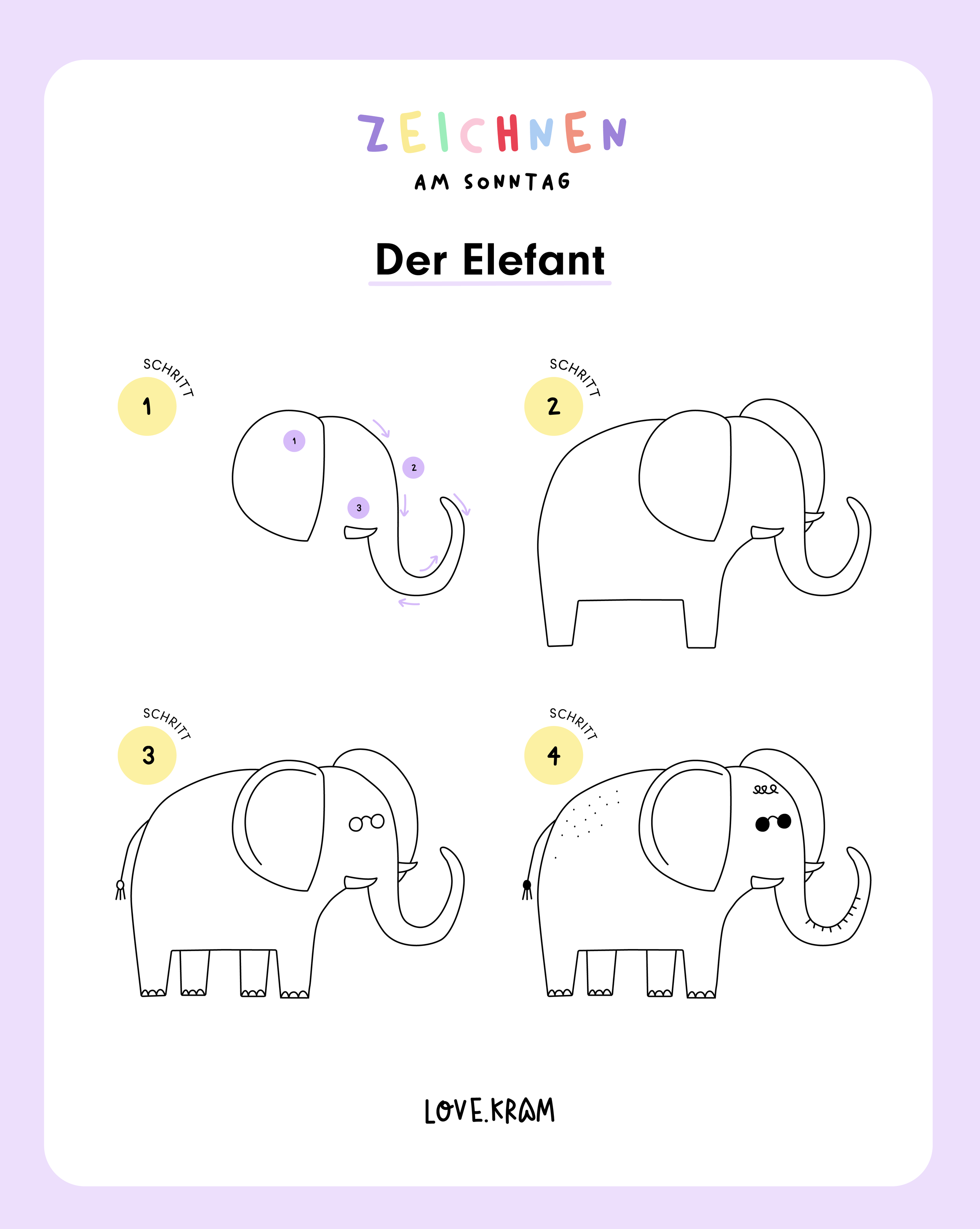  Ganz einfach einen Elefanten zeichnen — Silvie Bomhard Bildidee 