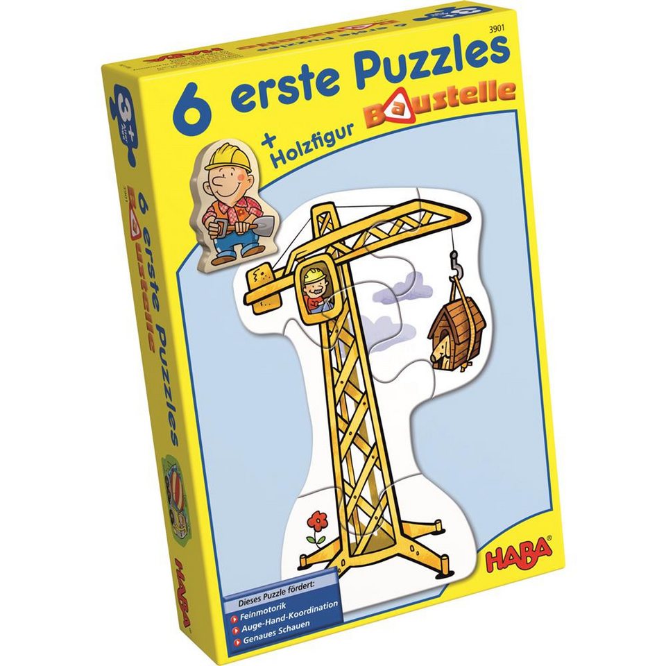  Foto zu Haba Puzzle 6 erste Puzzle Baustelle, Puzzleteile, 6 erste Puzzle 