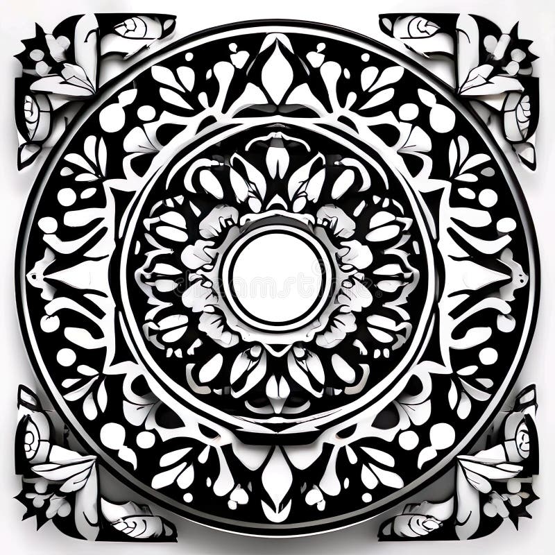  A Mandala Design Featuring Intricate Patterns Arranged in a Circular 