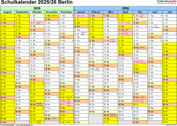  Ferien in Berlin im Schuljahr 2025/26 Bildidee 