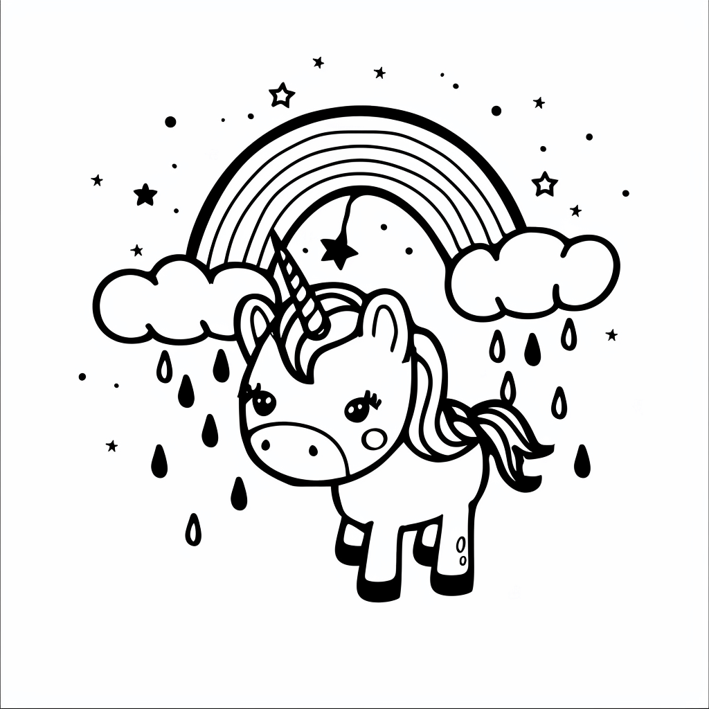  Foto zu Einhorn mit Regenbogen Ausmalbild für Kinder - Malifant.de 